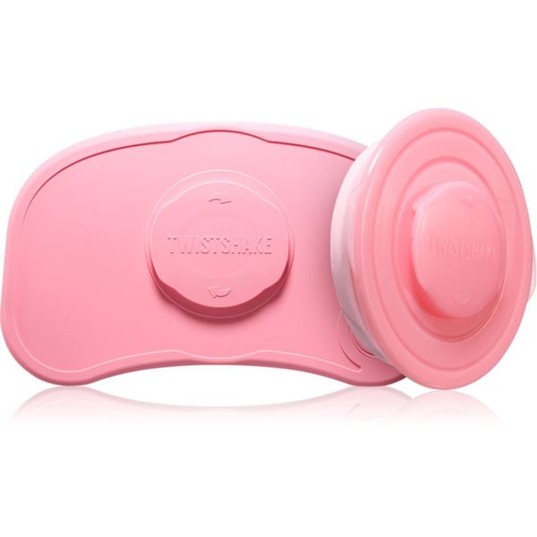 Twistshake Twistshake Click-mat Mini + Plate подложка с чиния Pastel Pink 2 бр.