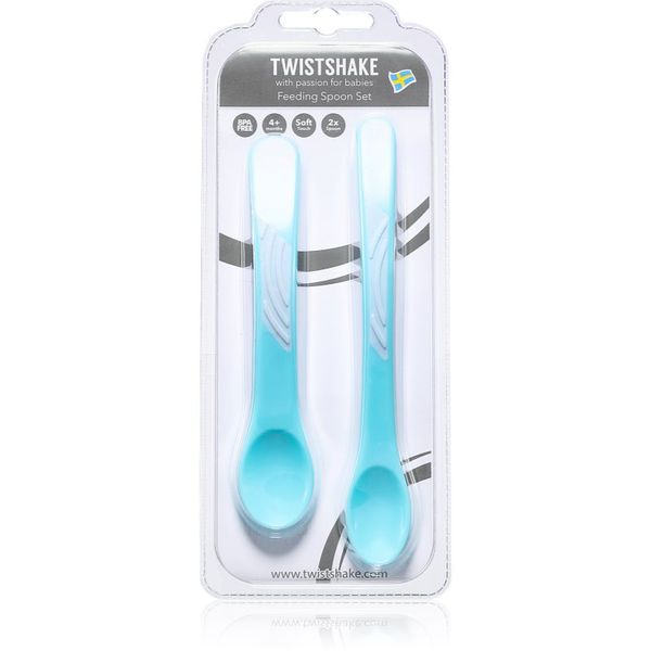 Twistshake Twistshake Feeding Spoon Set лъжичка 4+m Pastel Blue 2 бр.