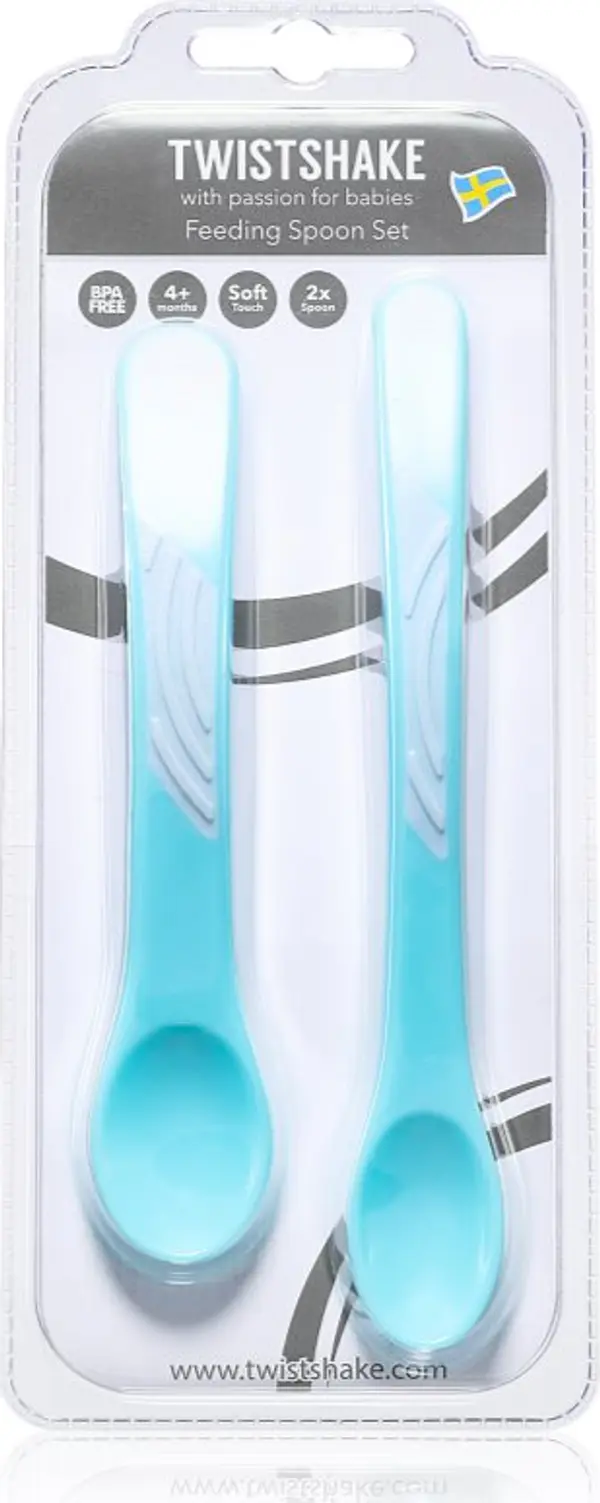 Twistshake Twistshake Feeding Spoon Set лъжичка 4+m Pastel Blue 2 бр.
