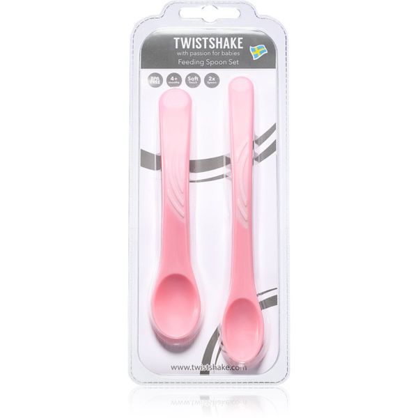 Twistshake Twistshake Feeding Spoon Set лъжичка 4+m Pastel Pink 2 бр.