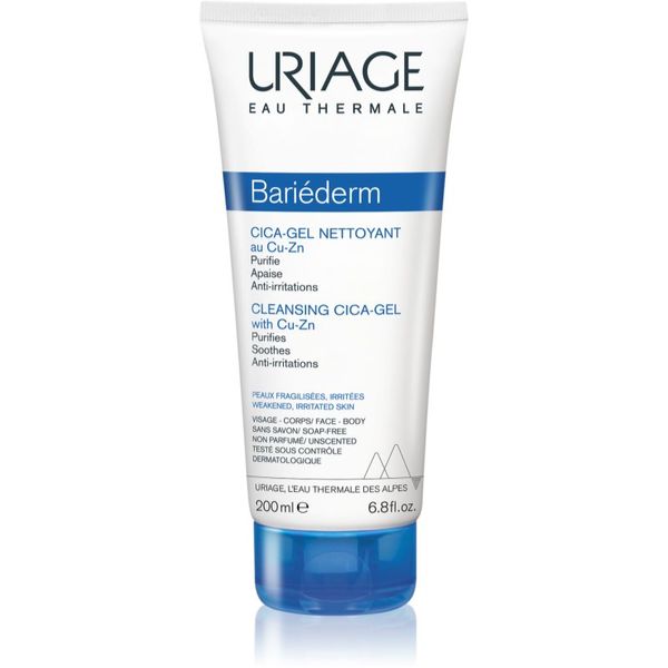Uriage Uriage Bariéderm-CICA Cleansing Gel with Copper-Zinc успокояващ почистващ гел за напукана кожа 200 мл.