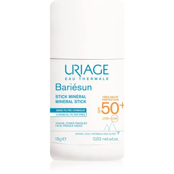 Uriage Uriage Bariésun Mineral Stick SPF 50+ минерална защитна пръчица за чувствителни места SPF 50+ 18 гр.