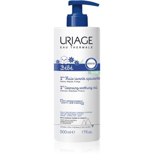 Uriage Uriage Bébé 1st Cleansing Soothing Oil успокояващо почистващо олио за суха към атопична кожа 500 мл.