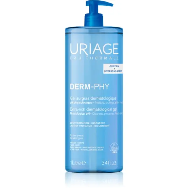 Uriage Uriage DERM-PHY Extra Rich Dermatological Gel лек почистващ гел 1000 мл.