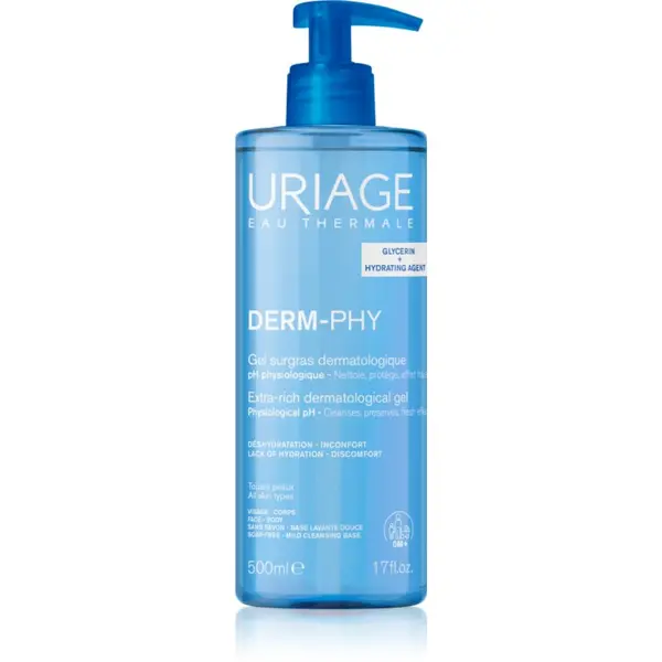 Uriage Uriage DERM-PHY Extra Rich Dermatological Gel лек почистващ гел 500 мл.