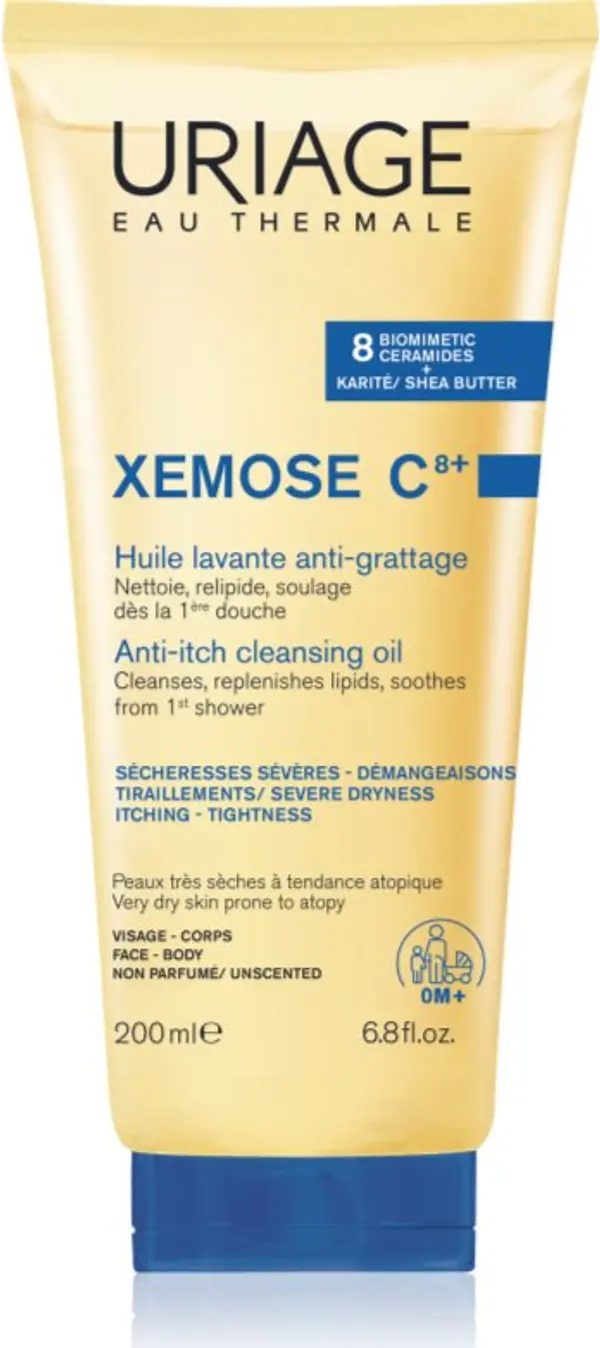 Uriage Uriage Xemose C8+ Anti-Itch Cleansing Oil успокояващо почистващо олио за суха и екзематична кожа 200 мл.