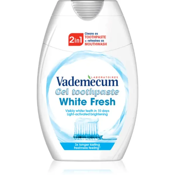 Vademecum Vademecum 2 in1 White Fresh паста за зъби и вода за уста 2 в 1 с избелващ ефект 75 мл.