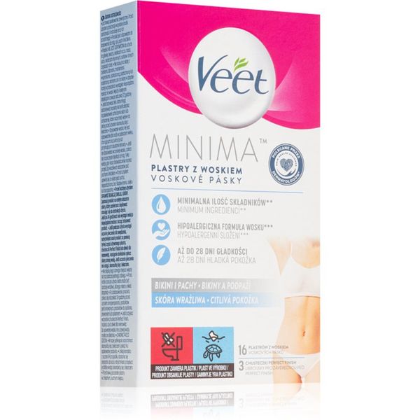 Veet Veet Minima Hypoallergenic восъчни ленти за епилация на бикини зоната 16 бр.