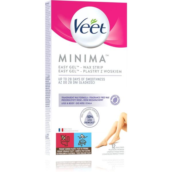 Veet Veet Minima Hypoallergenic восъчни ленти за епилация за крака 12 бр.