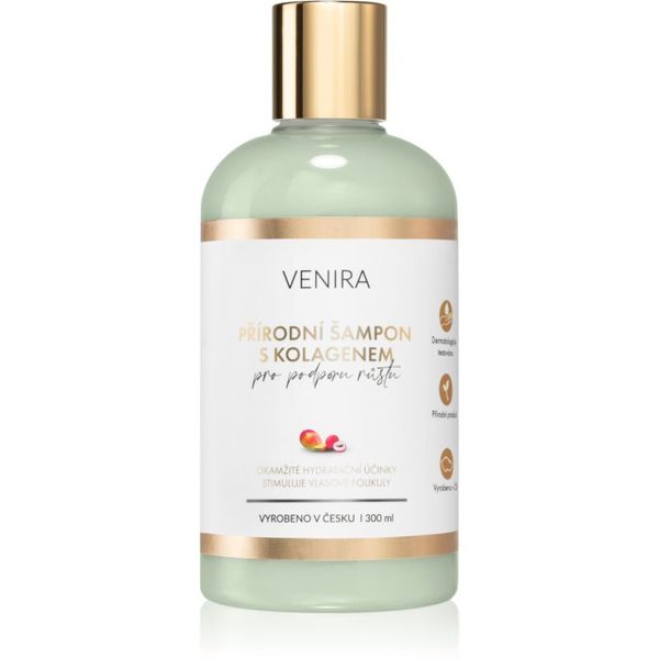 Venira Venira Natural shampoo with Collagen for Hair Growth шампоан за разредена коса Mango-Lychee 300 мл.