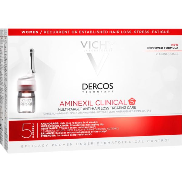 Vichy Vichy Dercos Aminexil Clinical 5 целенасочена грижа против косопад за жени 21x6 мл.