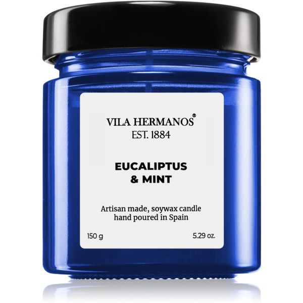 Vila Hermanos Vila Hermanos Apothecary Cobalt Blue Eucalyptus & Mint ароматна свещ 150 гр.