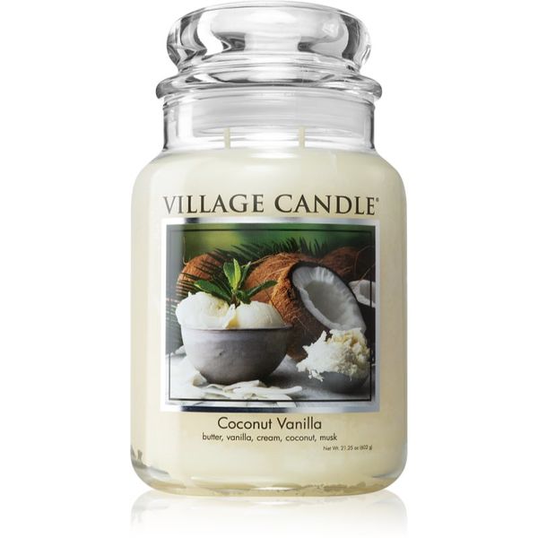 Village Candle Village Candle Coconut Vanilla ароматна свещ (Glass Lid) 602 гр.