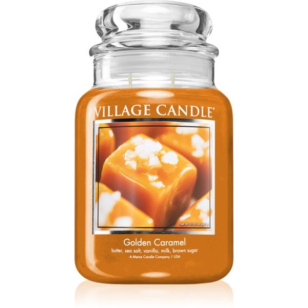Village Candle Village Candle Golden Caramel ароматна свещ (Glass Lid) 602 гр.