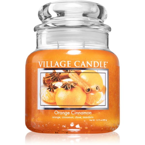 Village Candle Village Candle Orange Cinnamon ароматна свещ (Glass Lid) 396 гр.
