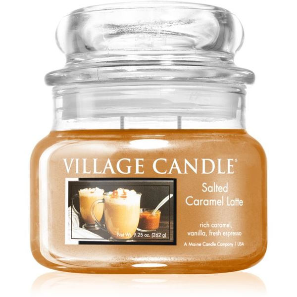 Village Candle Village Candle Salted Caramel Latte ароматна свещ (Glass Lid) 262 гр.