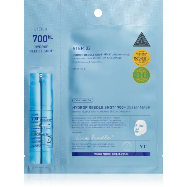 VT Cosmetics VT Cosmetics Hydrop Reedle Shot 700hL 2 Step Mask хидратираща в дълбочина маска за двуфазно третиране на кожата на лицето 28.5 гр.