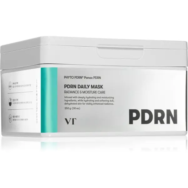 VT Cosmetics VT Cosmetics PDRN Daily Mask хидратираща платнена маска за освежаване и изглаждане на кожата голяма опаковка 30 бр.