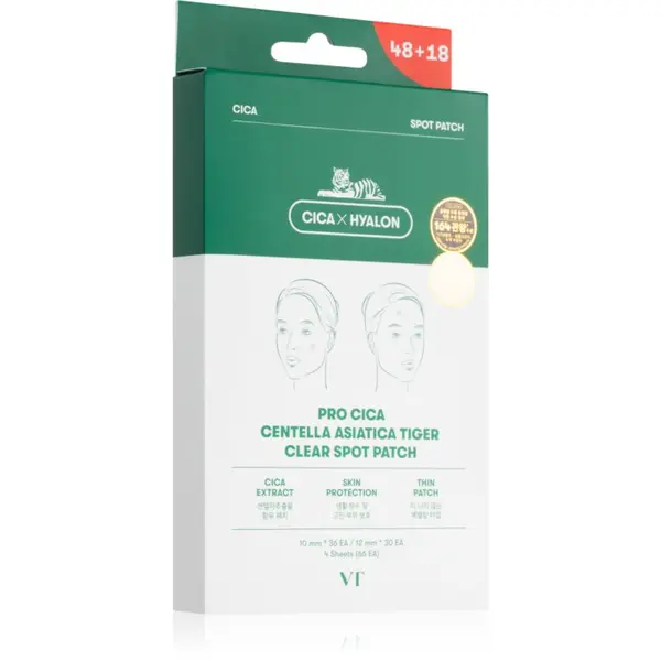 VT Cosmetics VT Cosmetics Pro Cica Centella Asiatica Tiger Clear Spot Patch лепенки за проблемна кожа 66 бр.