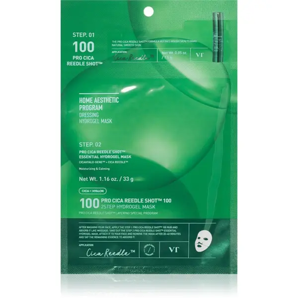 VT Cosmetics VT Cosmetics Pro Cica Reedle Shot 100 2Step Hydrogel Mask интензивна хидрогелна маска с успокояващ ефект 34.5 гр.