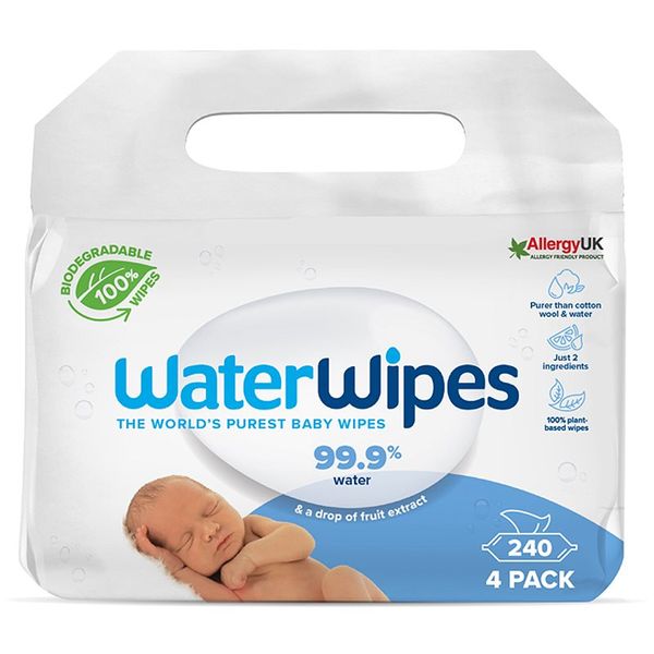 Water Wipes Water Wipes Baby Wipes 4 Pack нежни мокри кърпички за бебета 4x60 бр.