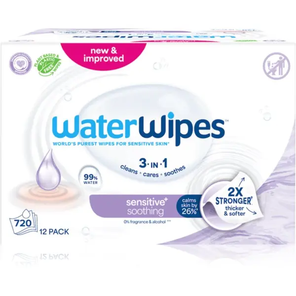 WaterWipes WaterWipes Soothing Clean нежни мокри кърпички за бебета 12x60 бр.
