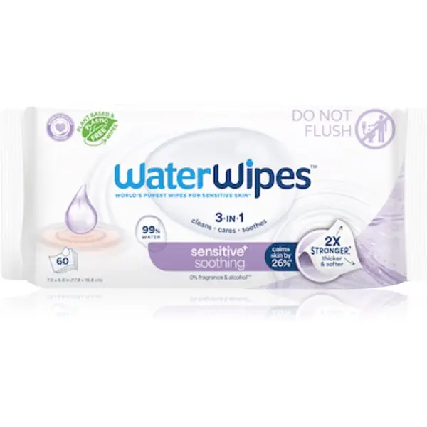WaterWipes WaterWipes Soothing Clean нежни мокри кърпички за бебета 60 бр.