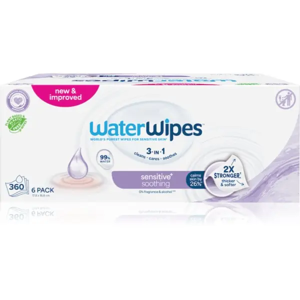 WaterWipes WaterWipes Soothing Clean нежни мокри кърпички за бебета 6x60 бр.