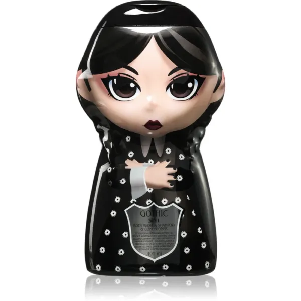 Wednesday Wednesday Gothic Dark шампоан, балсам и душ гел 3 в 1 за деца Blueberry 400 мл.