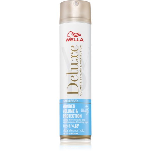 Wella Wella Deluxe Wonder Volume & Protection лак за коса с екстра силна фиксация за обем и блясък 250 мл.