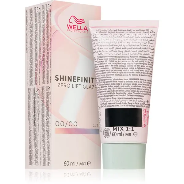 Wella Professionals Wella Professionals Shinefinity Zero Lift Glaze полуперманентна тонираща боя за коса цвят 00/00 - Crystal Glaze 60 мл.