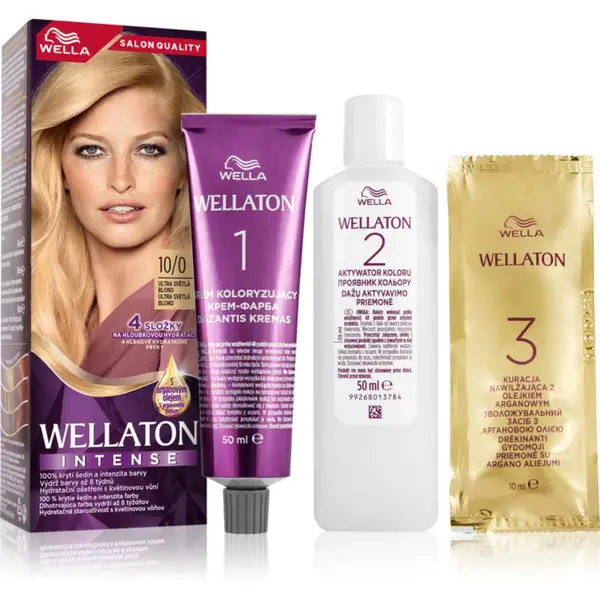 Wella Wella Wellaton Intense перманентната боя за коса с арганово масло цвят 10/0 Lightest Blonde 1 бр.