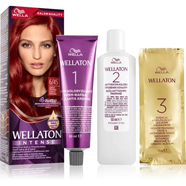 Wella Wella Wellaton Intense перманентната боя за коса с арганово масло цвят 6/45 Red Passion 1 бр.