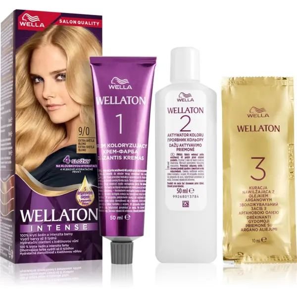 Wella Wella Wellaton Intense перманентната боя за коса с арганово масло цвят 9/0 Very Light Blonde 1 бр.