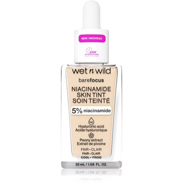 Wet n Wild Wet n Wild Bare Focus Niacinamide Skin Tint лек хидратиращ фон дьо тен цвят Fair 32 мл.