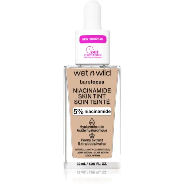 Wet n Wild Wet n Wild BareFocus Niacinamide Skin Tint лек хидратиращ фон дьо тен цвят Natural Light (Cool) 32 мл.