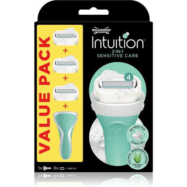 Wilkinson Sword Wilkinson Sword Intuition 2 in 1 Sensitive Care самобръсначка + резервни остриета 3 бр.