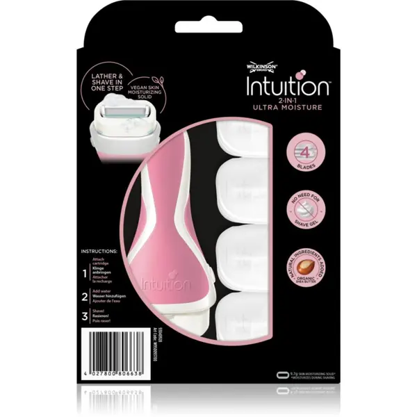 Wilkinson Sword Wilkinson Sword Intuition 2in1 Ultra Moisture Razor самобръсначка + резервни остриета 5 бр
