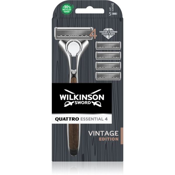 Wilkinson Sword Wilkinson Sword Quattro Essentials 4 Vintage самобръсначка Резервни остриета 4 СК 1 бр.