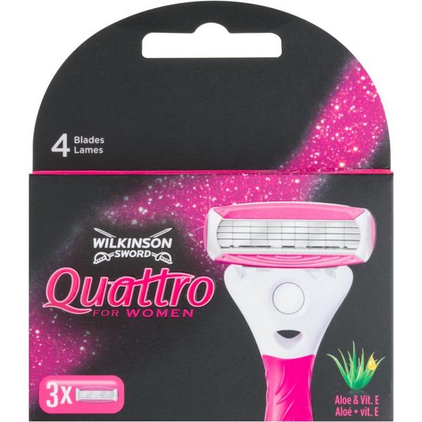 Wilkinson Sword Wilkinson Sword Quattro for Women Aloe & Vit. E Резервни остриета 3 бр.