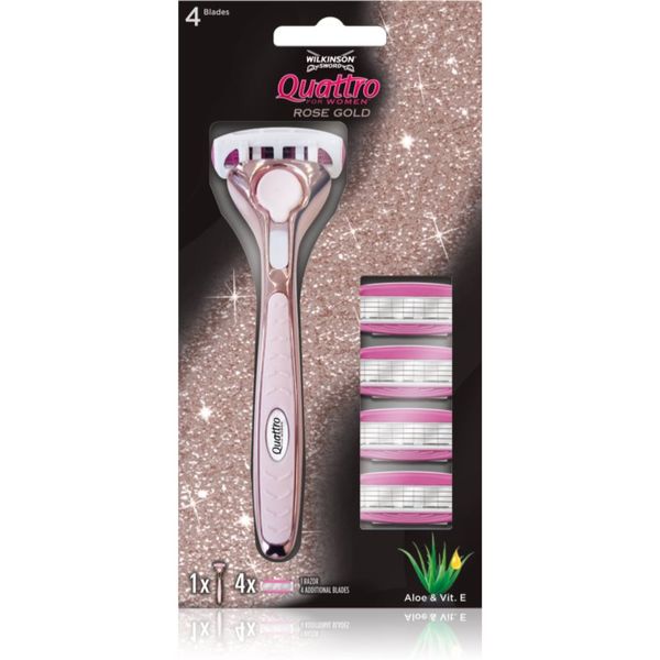 Wilkinson Sword Wilkinson Sword Quattro for Women Rose Gold дамски епилатор Резервни остриета 4 СК 1 бр.