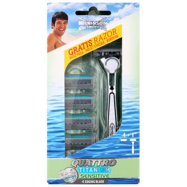 Wilkinson Sword Wilkinson Sword Quattro Titanium Sensitive самобръсначка Резервни остриета 4 СК 1 бр.