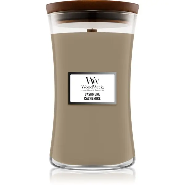 Woodwick Woodwick Cashmere ароматна свещ с дървен фитил 609.5 гр.