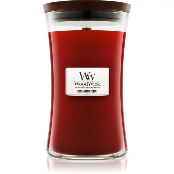 Woodwick Woodwick Cinnamon Chai ароматна свещ с дървен фитил 609.5 гр.