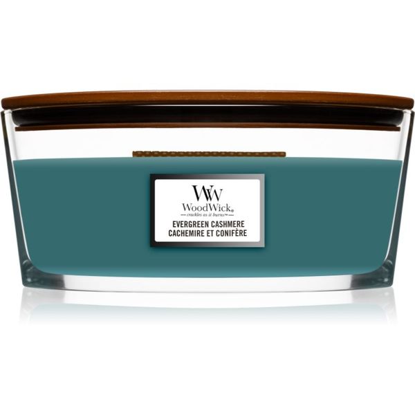 Woodwick Woodwick Evergreen Cashmere ароматна свещ с дървен фитил (hearthwick) 453,6 гр.