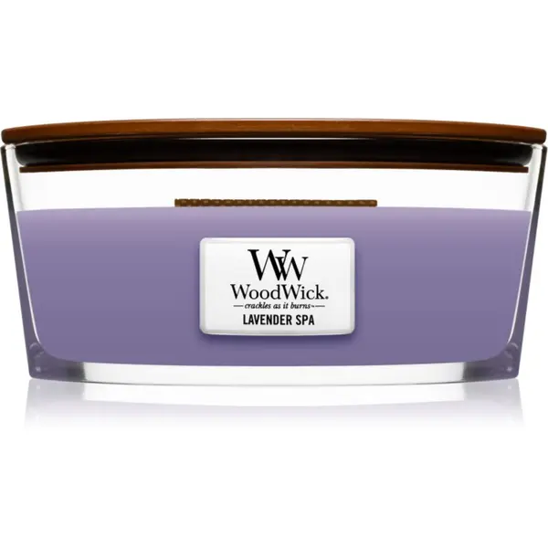 Woodwick Woodwick Lavender Spa ароматна свещ с дървен фитил (hearthwick) 453 гр.