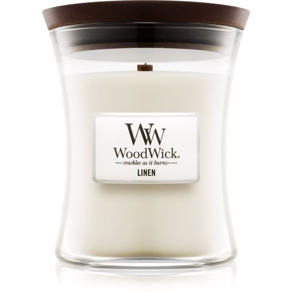 Woodwick Woodwick Linen ароматна свещ с дървен фитил 275 гр.