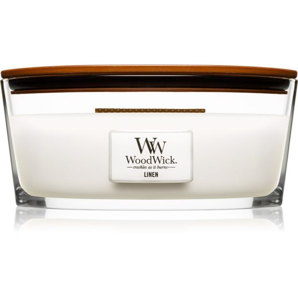 Woodwick Woodwick Linen ароматна свещ с дървен фитил (hearthwick) 453.6 гр.