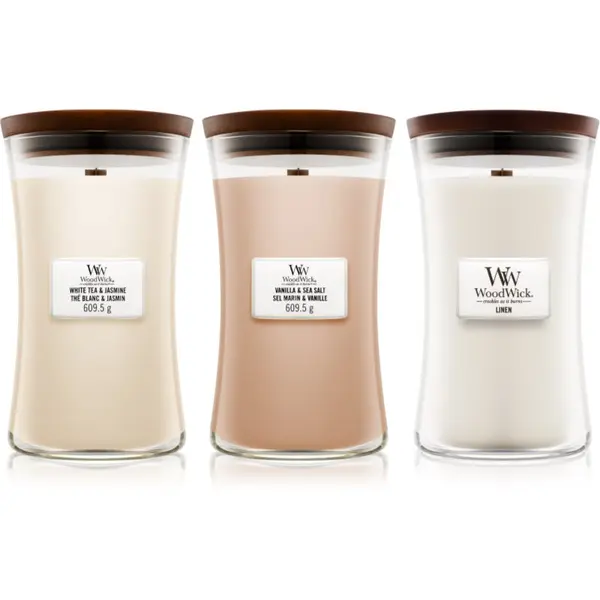 Woodwick Woodwick Linen, Tea & Sea Salt set комплект