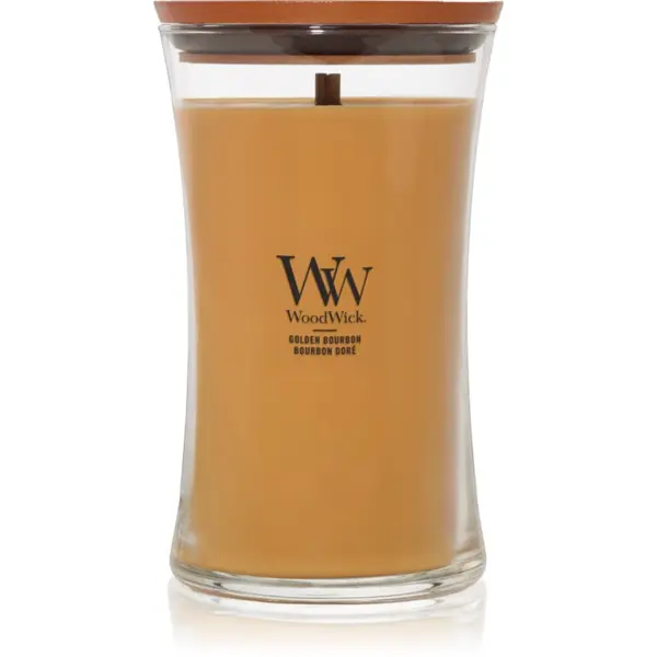 Woodwick Woodwick Opulent Wood Golden Bourbon ароматна свещ с дървен фитил (hearthwick) 609.5 гр.